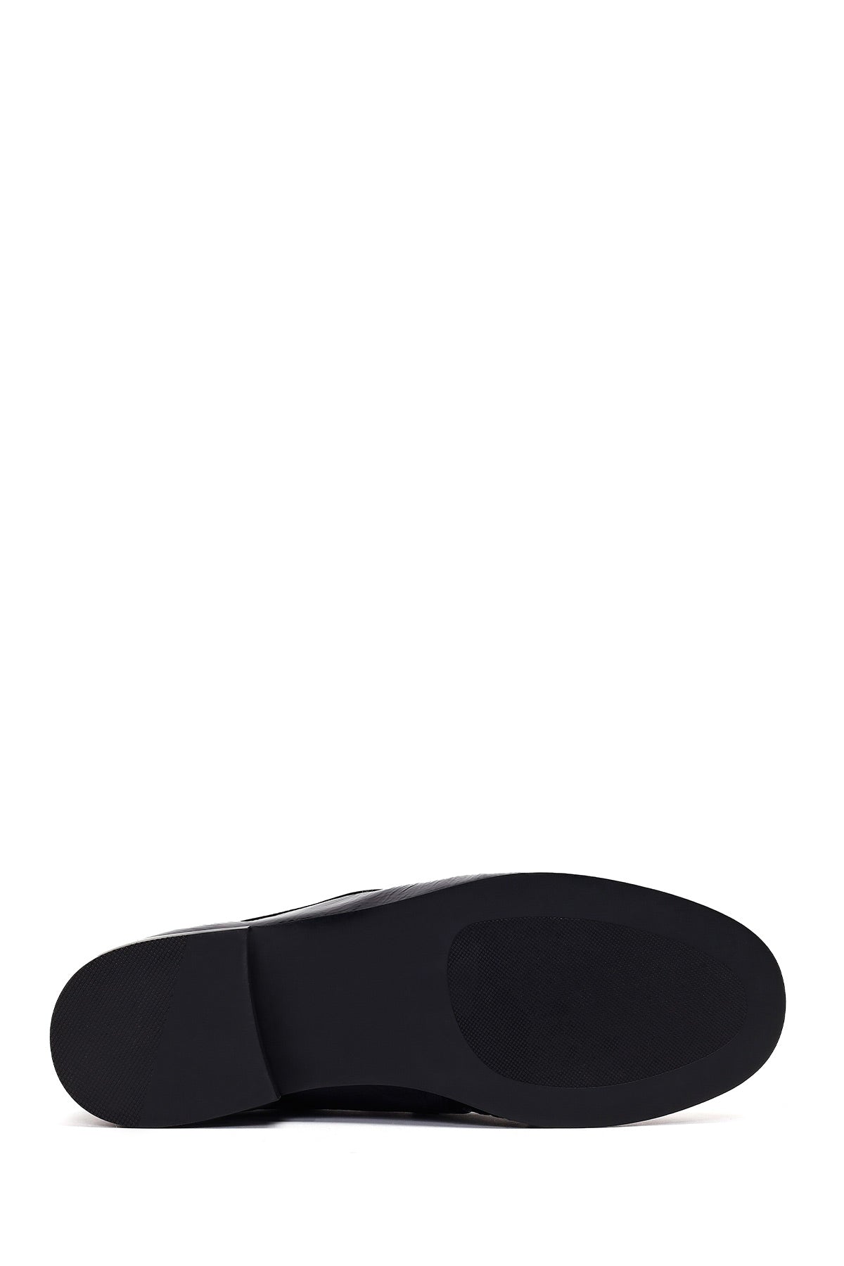 Kadın Siyah Deri Maskülen Loafer