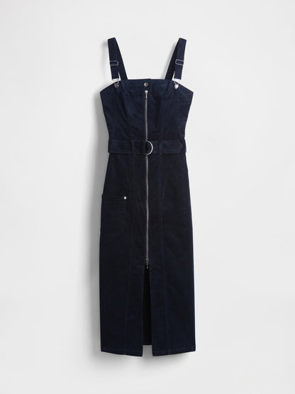 Lacivert Gapstudio Corduroy Belted Midi Elbise