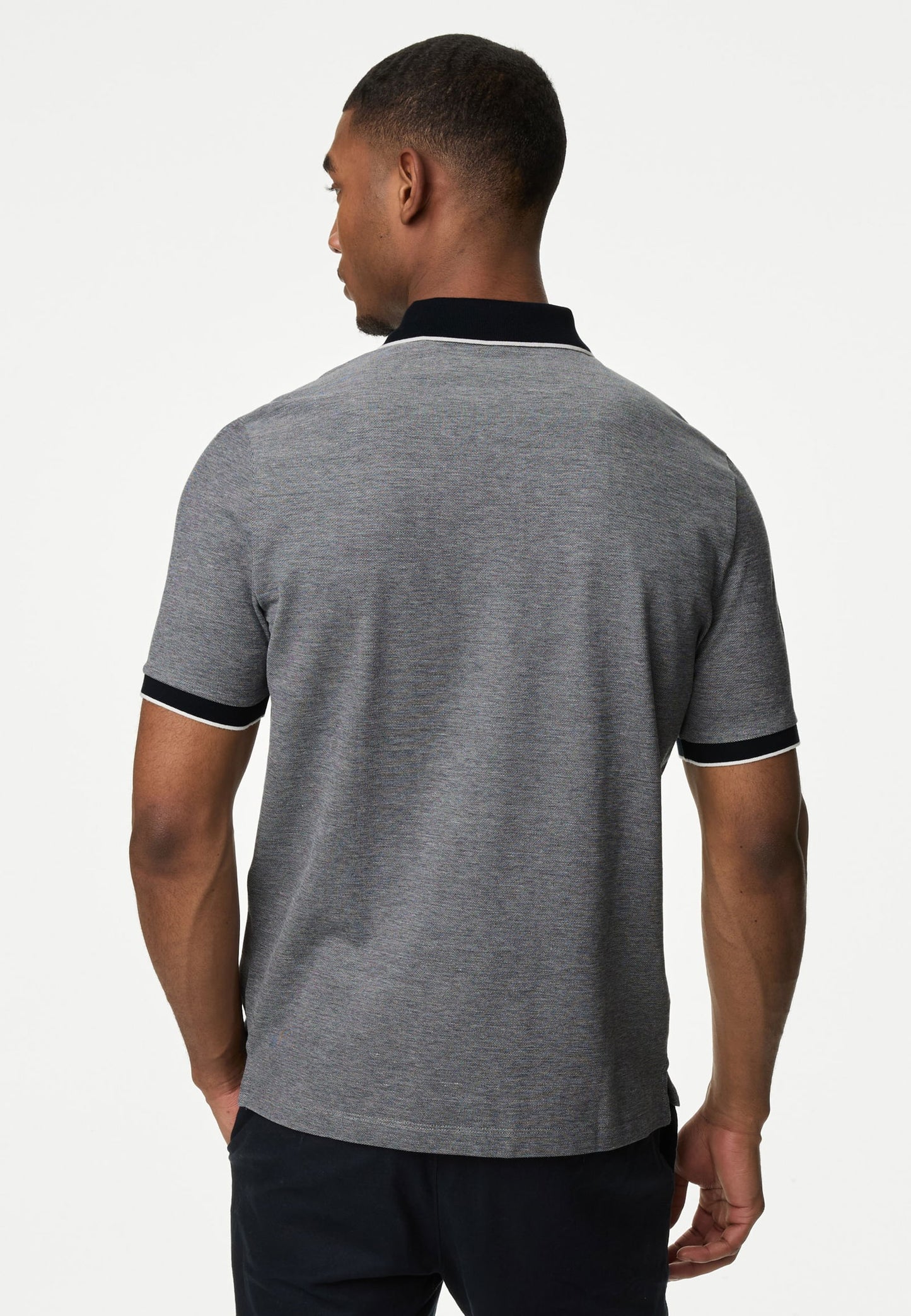 Saf Pamuklu Kısa Kollu Polo Yaka T-shirt