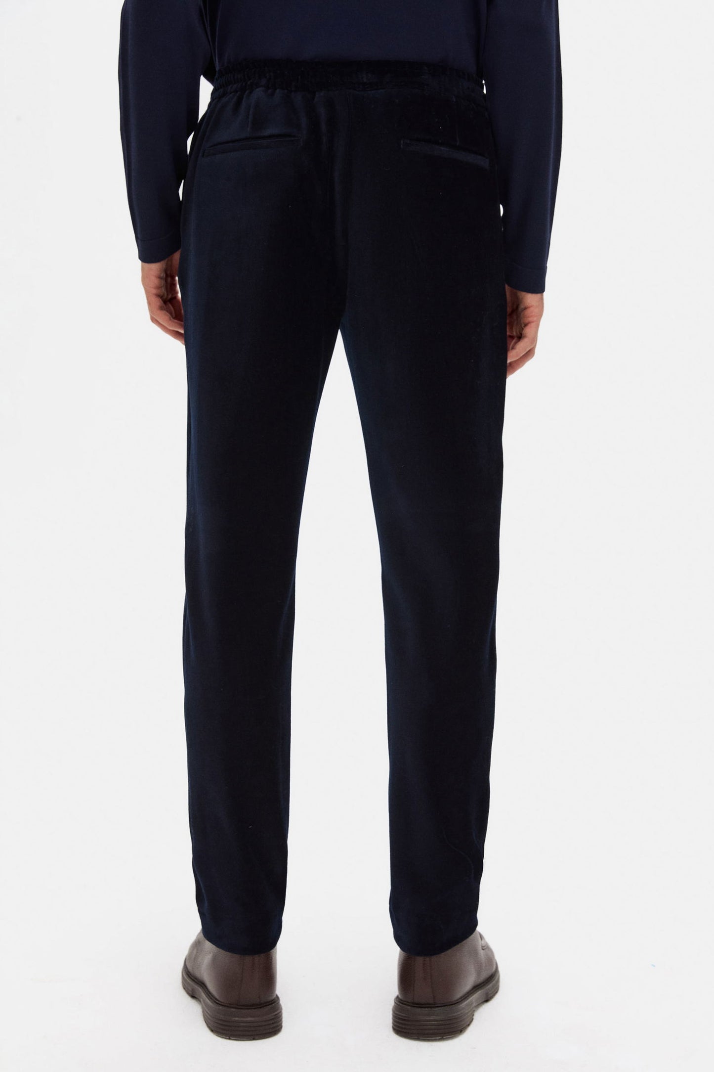 Tween Relaxed Fit Lacivert Fitilli Kadife Kumaş Pantolon
