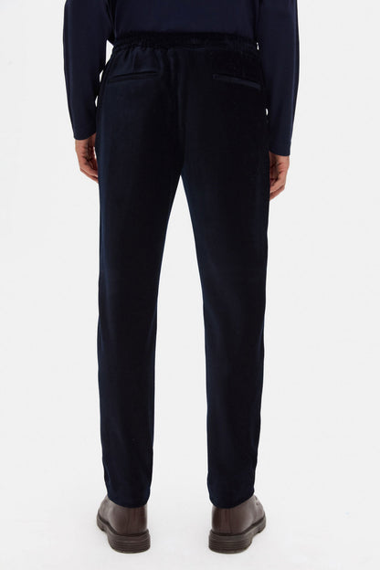 Tween Relaxed Fit Lacivert Fitilli Kadife Kumaş Pantolon