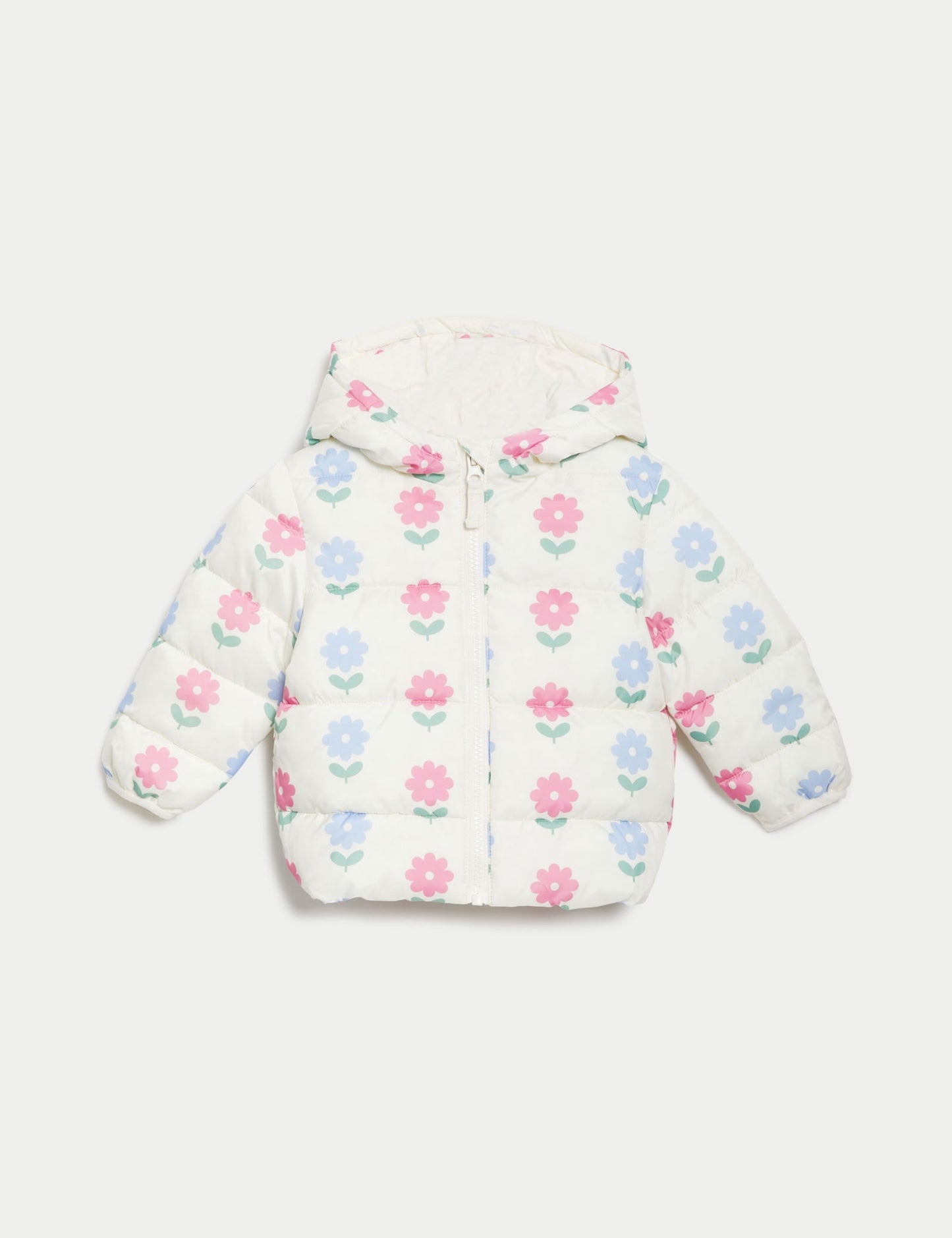 Stormwear™ Çiçek Desenli Puffer Şişme Mont (0-3 Yaş)