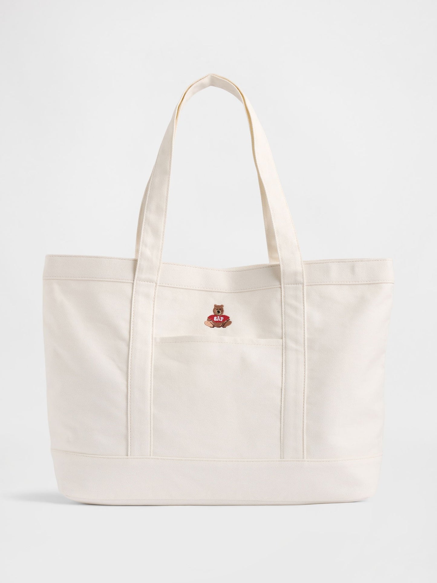 Beyaz Brannan Bear Logo Denim Tote Çanta