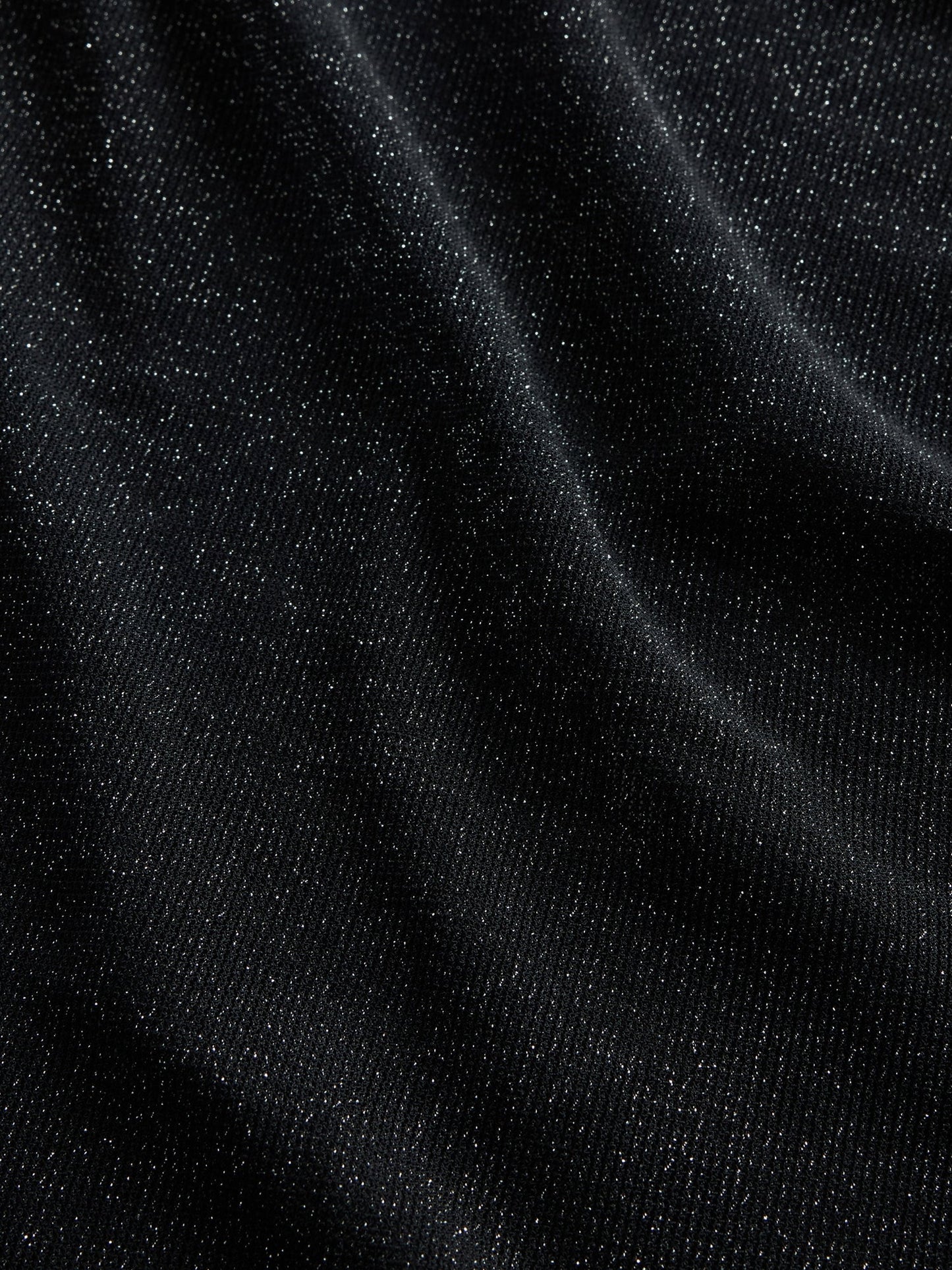 Siyah Sheer Metallic Mesh T-shirt
