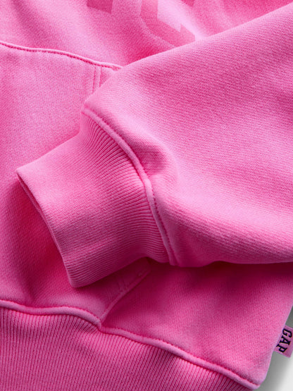 Pembe Vintagesoft Oversized Logo Fermuarlı Sweatshirt