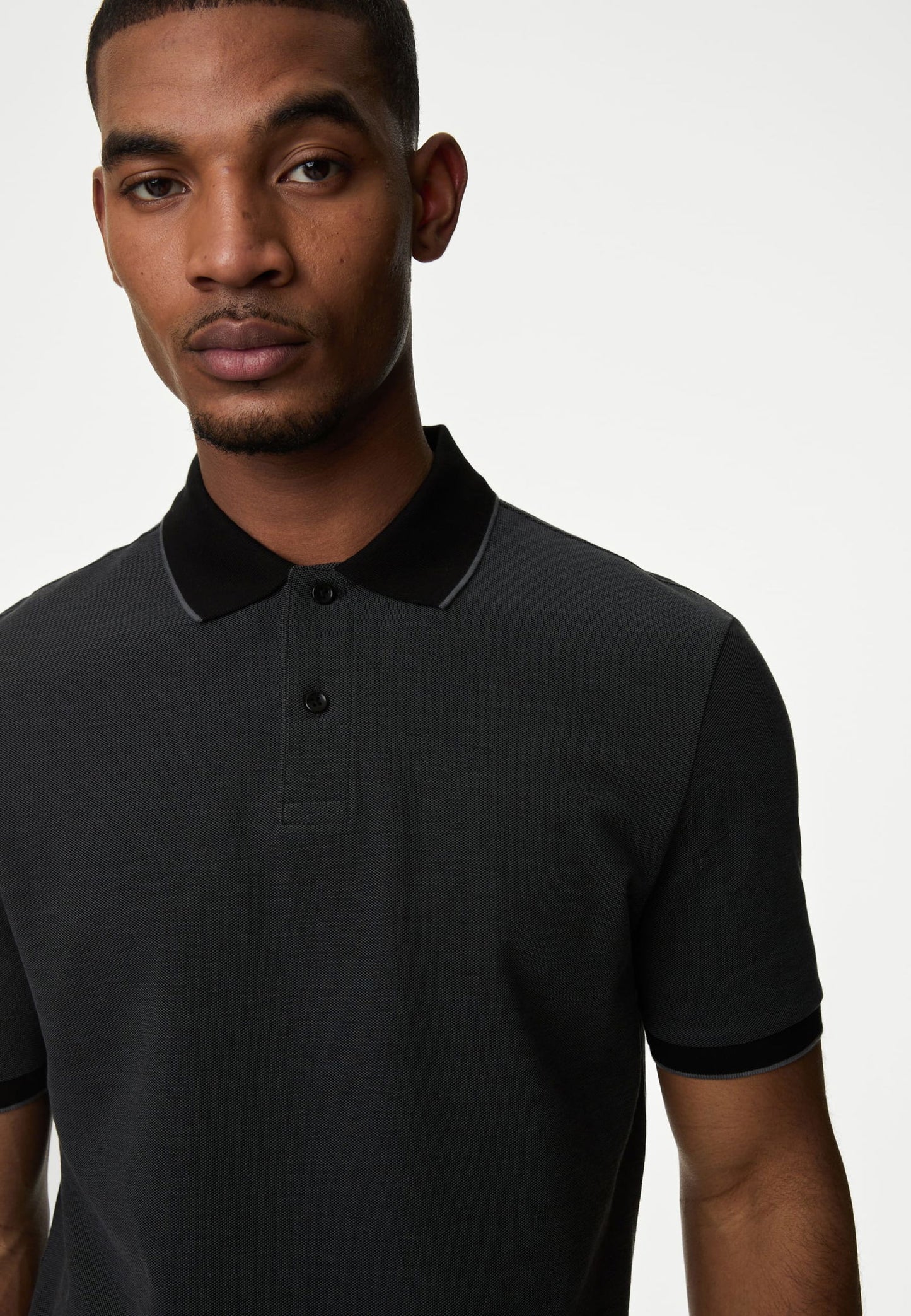 Saf Pamuklu Kısa Kollu Polo Yaka T-shirt