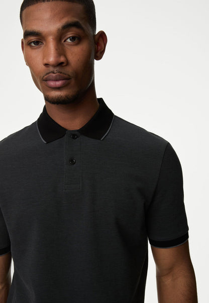 Saf Pamuklu Kısa Kollu Polo Yaka T-shirt