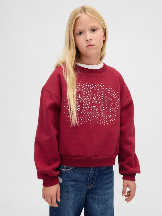 Kırmızı Oversized Wedge Bisiklet Yaka Sweatshirt