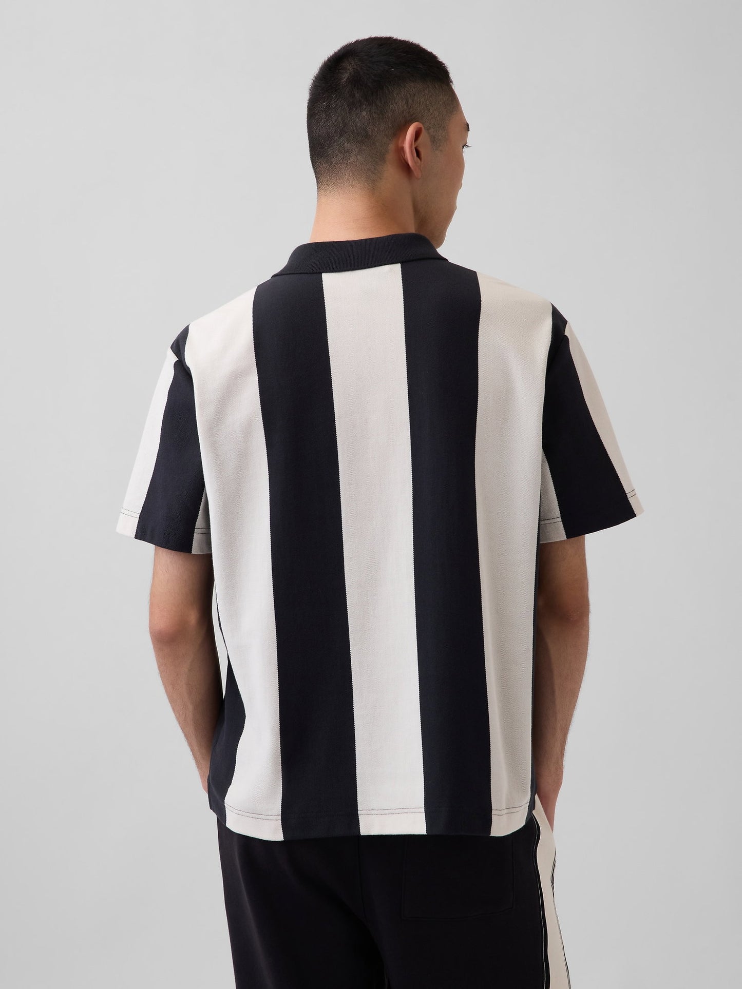 Siyah Ouigap Relaxed Pique Polo T-shirt
