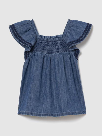 Mavi Smocked Denim Elbise