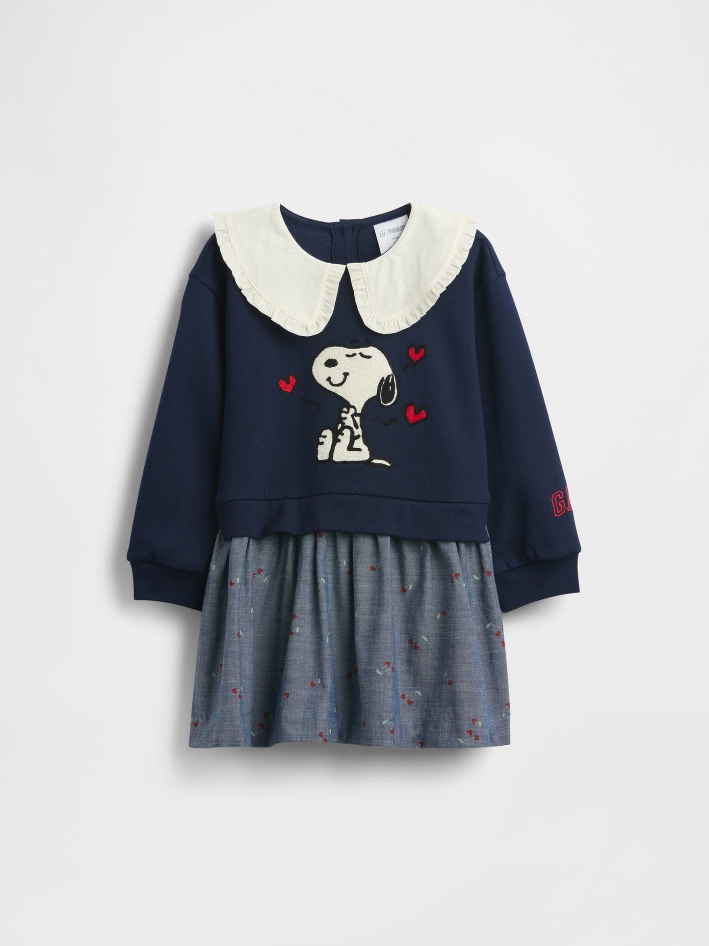Lacivert Ruffle Yaka Sweatshirt Elbise