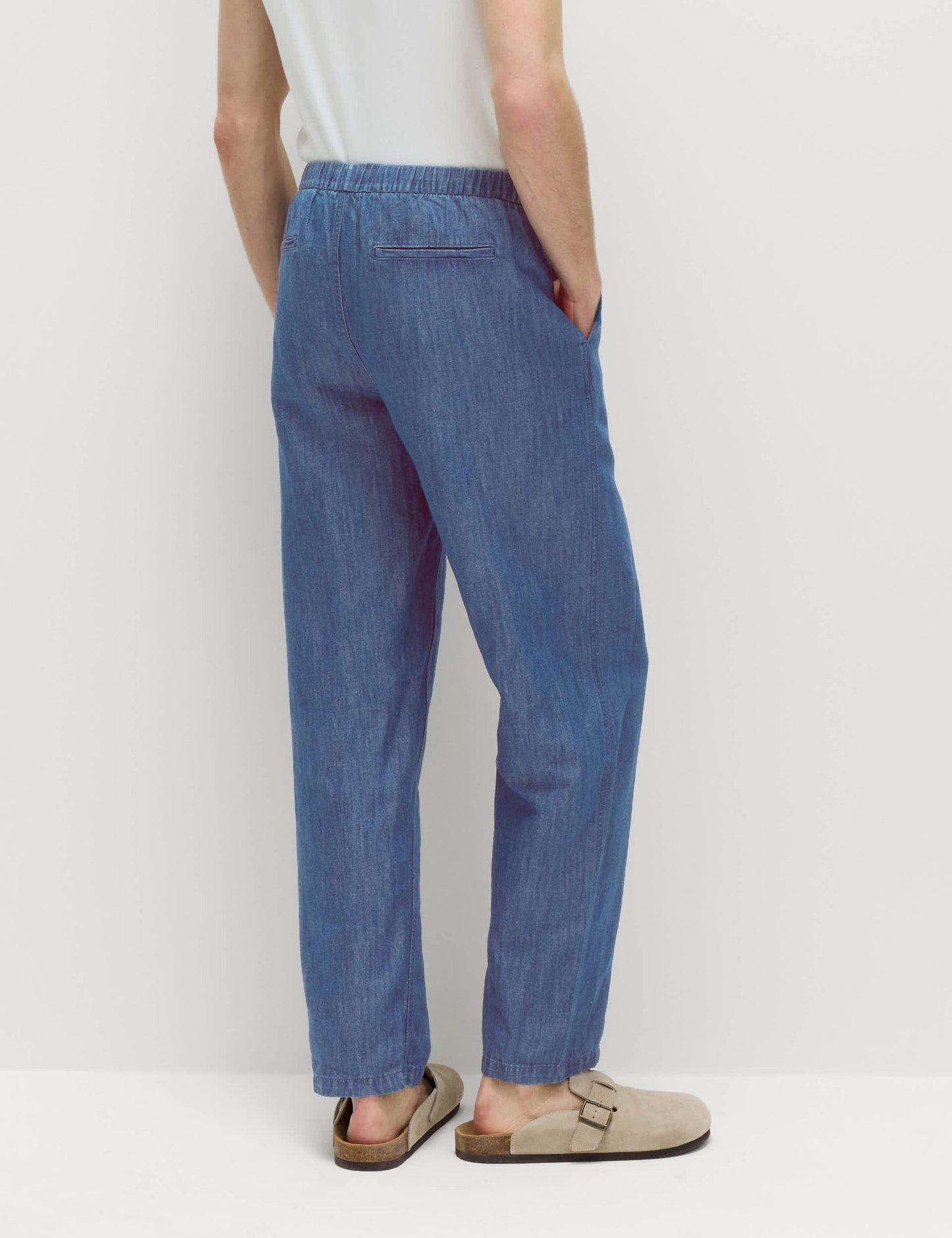 Loose Fit Keten Karışımlı Pantolon
