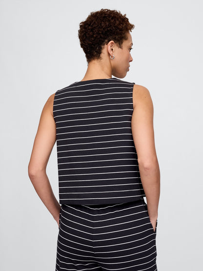 Lacivert Organik Pamuk Heavyweight Crop Bluz