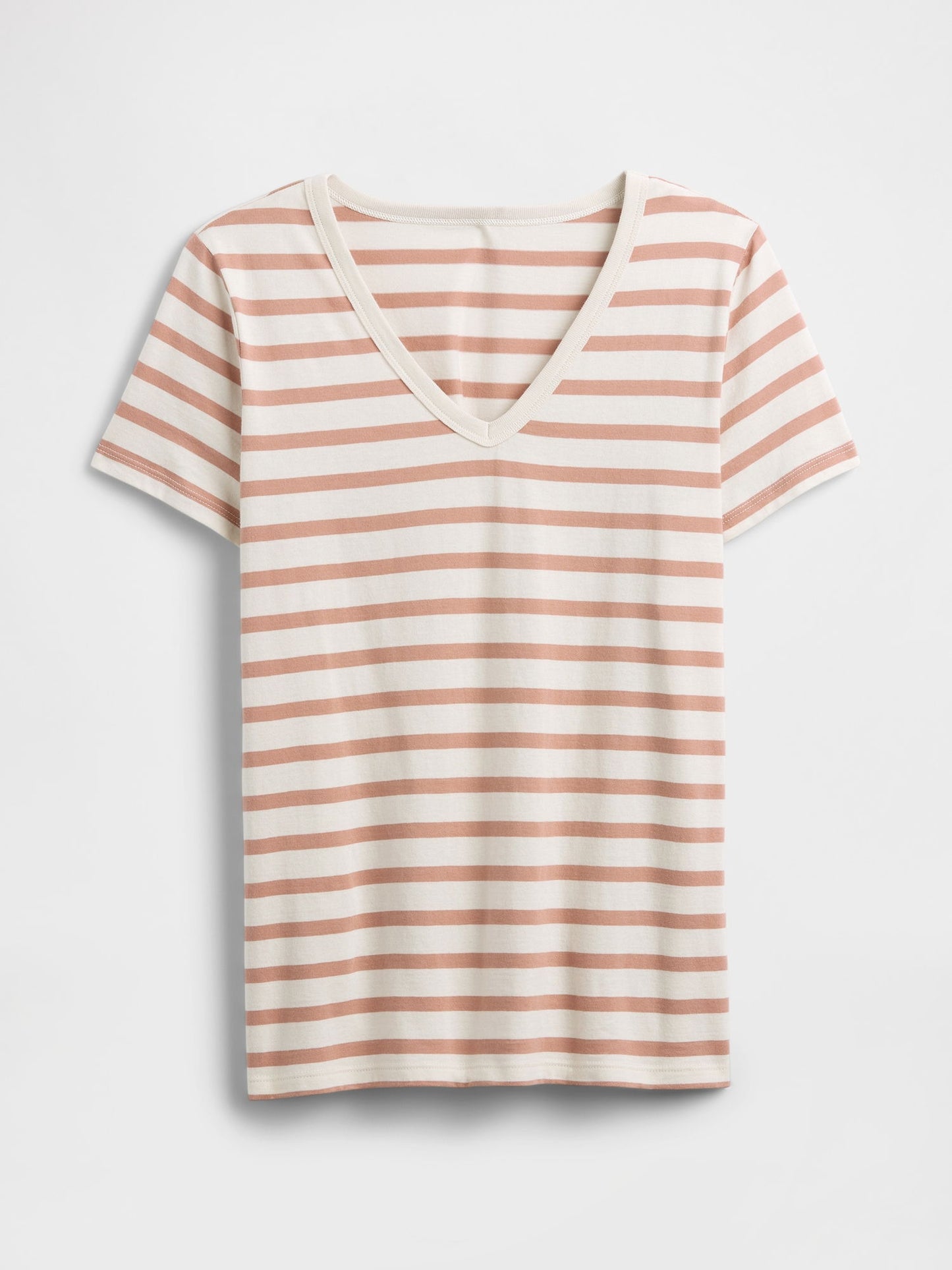 Pembe V Yaka T-shirt