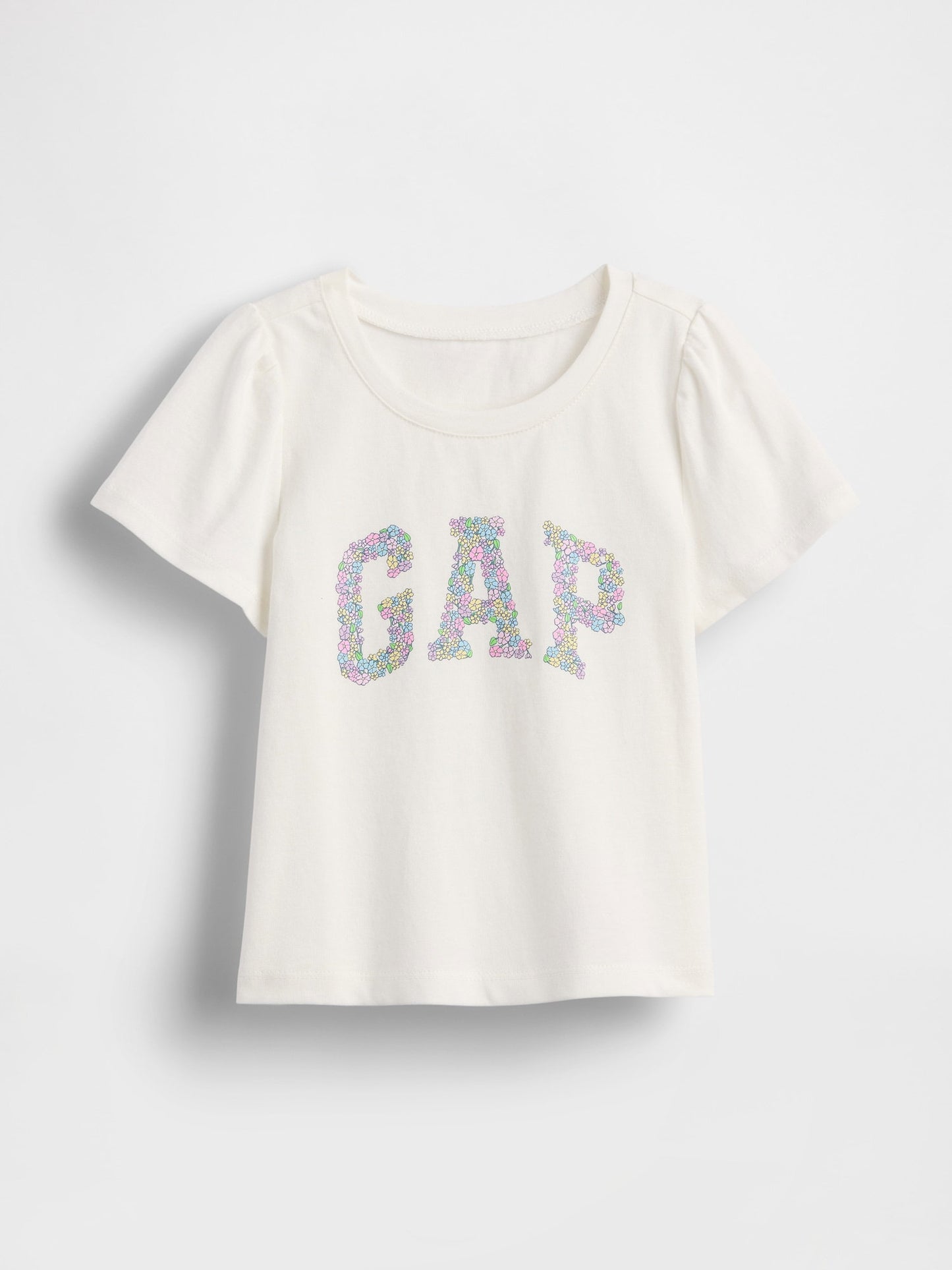 Beyaz Mix & Match Çiçek Desenli Logo T-shirt