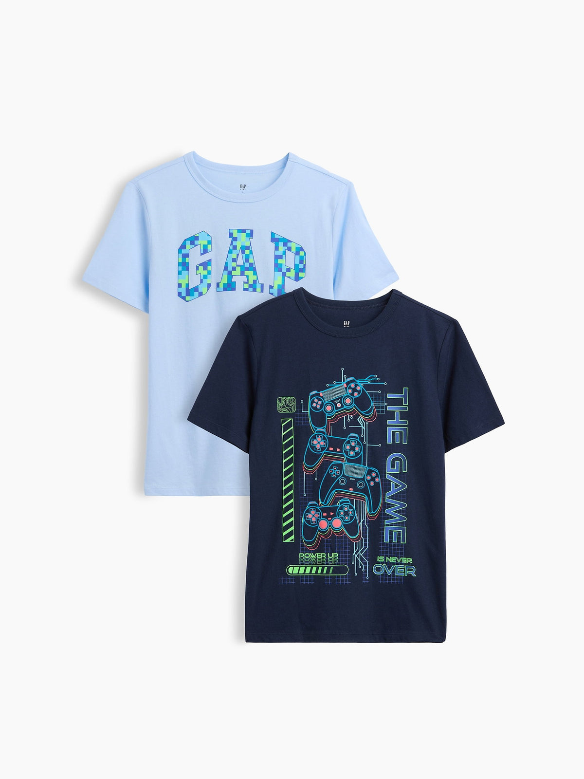 Açık Mavi Grafik Baskılı T-shirt (2’li)