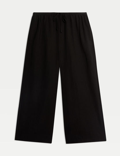 Lyocell Wide Leg Crop Pantolon
