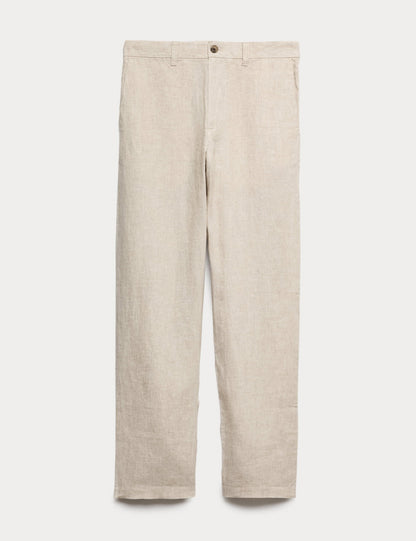 %100 Keten Chino Pantolon