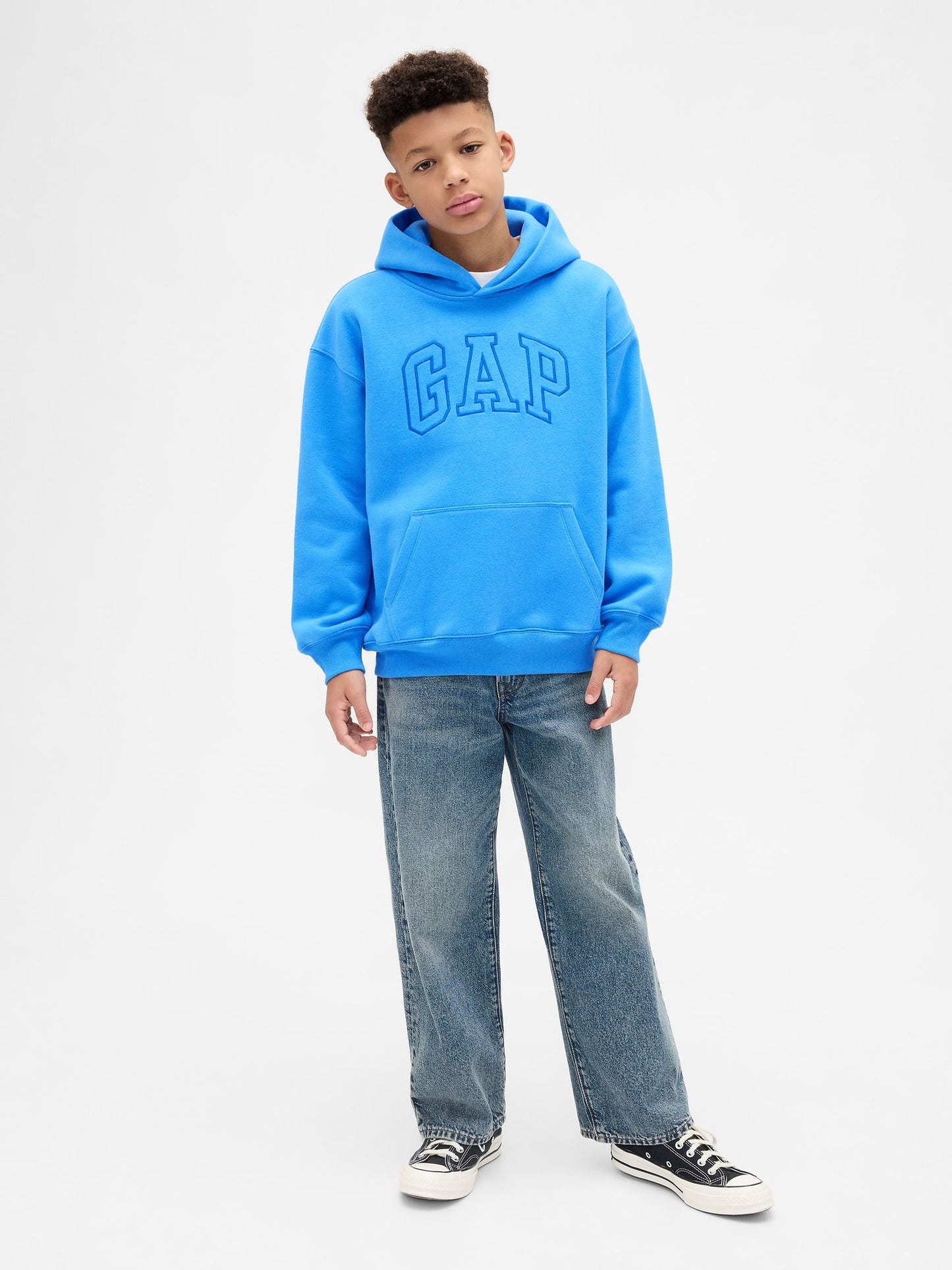 Açık Mavi Vintagesoft Relaxed Logo Sweatshirt