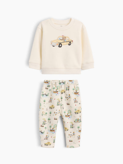 Krem Baby Vintagesoft Brannan Bear Sweat Set