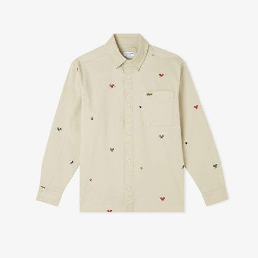 Lacoste Erkek Regular Fit Desenli Bej Gömlek