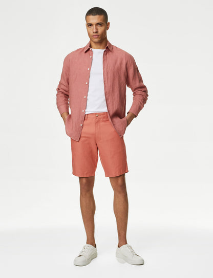 Regular Fit Keten Chino Şort