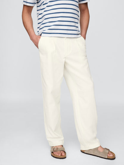 Kırık Beyaz Gap × Dôen Pileli Denim Pantolon