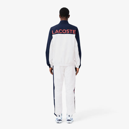 Lacoste Erkek Regular Fit Fermuarlı Renk Bloklu Beyaz Eşofman Takımı
