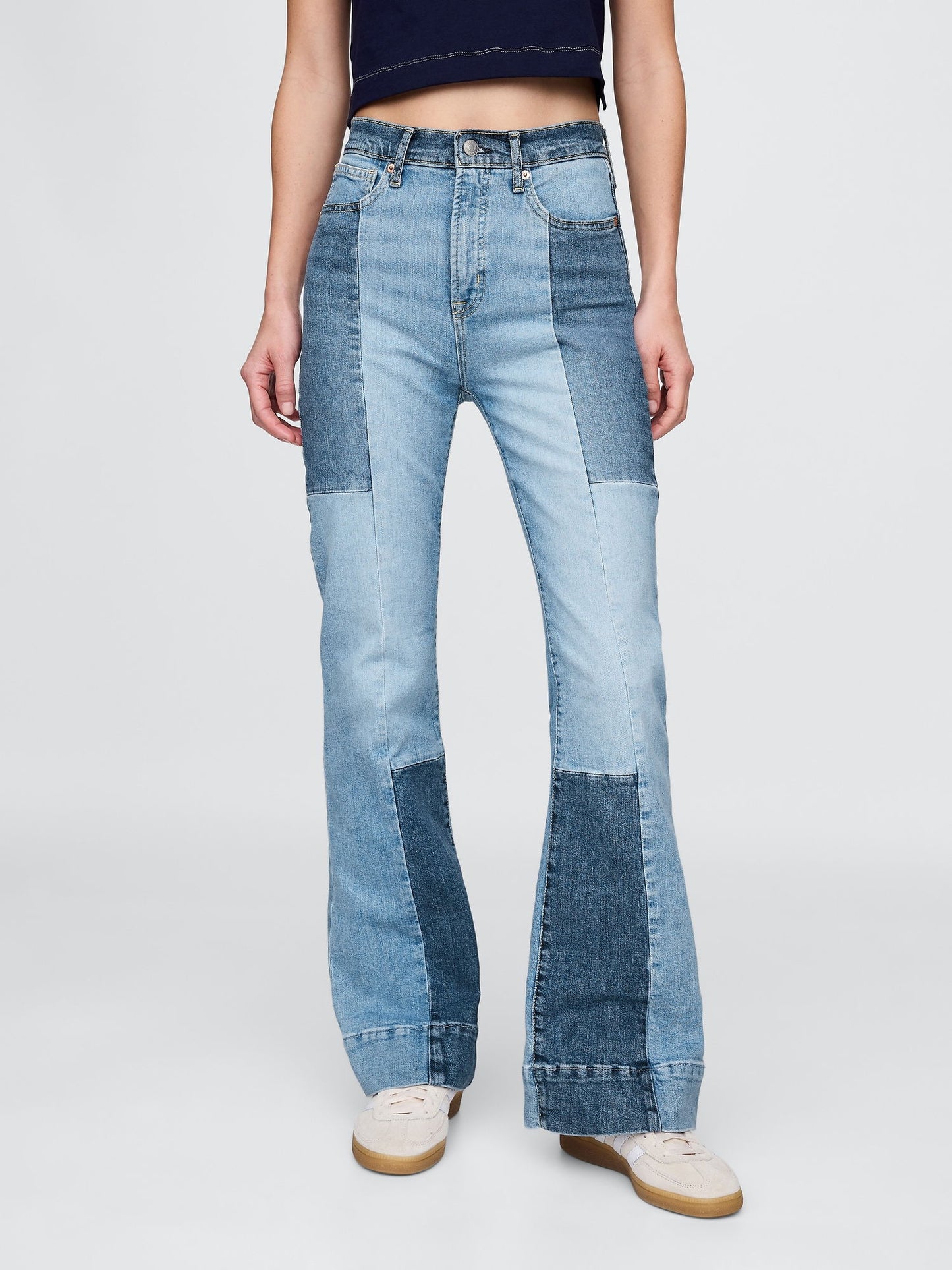 Mavi High Rise Patchwork '70s Flare Jean Pantolon