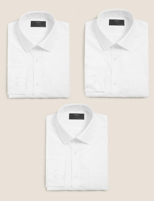 3'lü Slim Fit Gömlek Seti