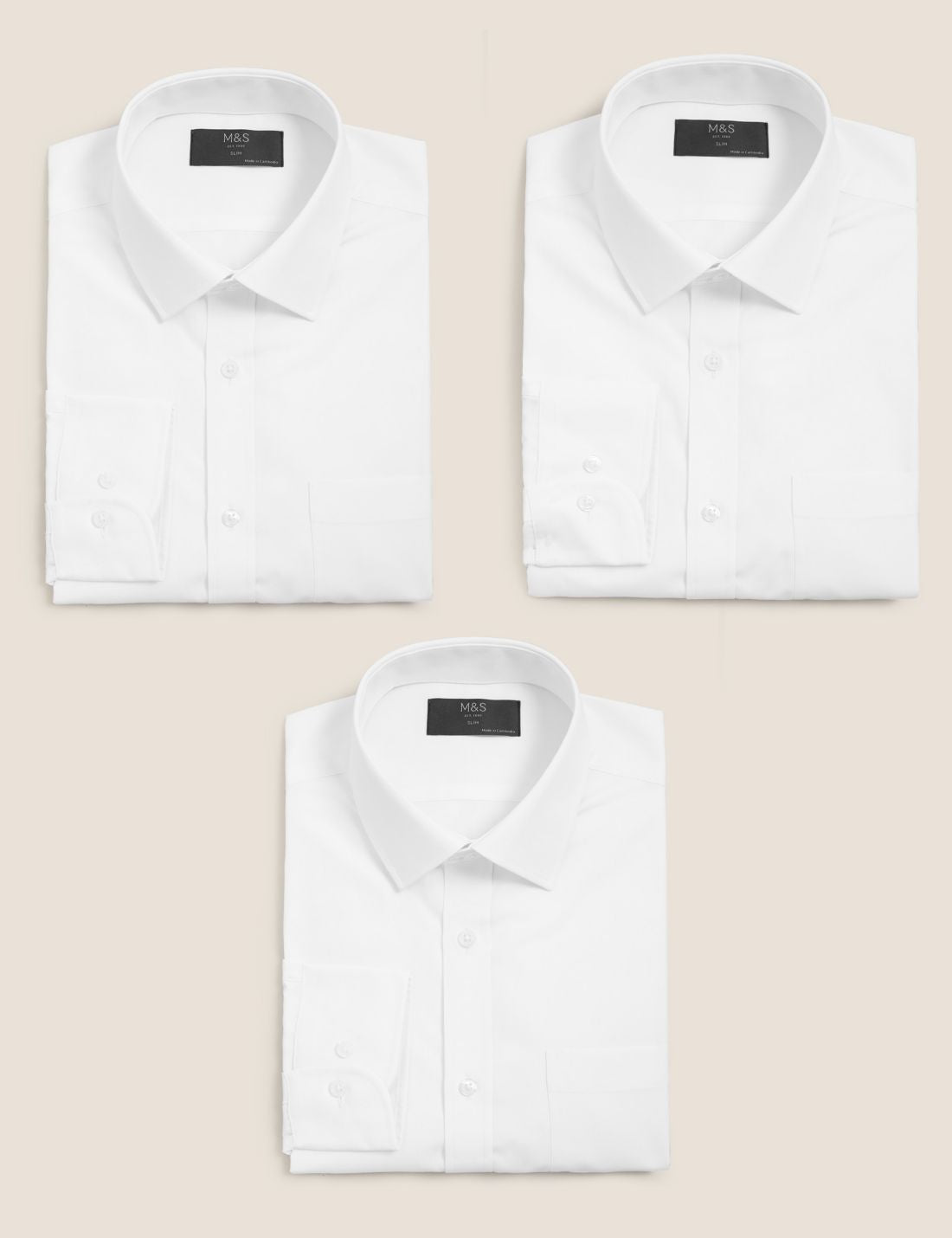 3'lü Slim Fit Gömlek Seti
