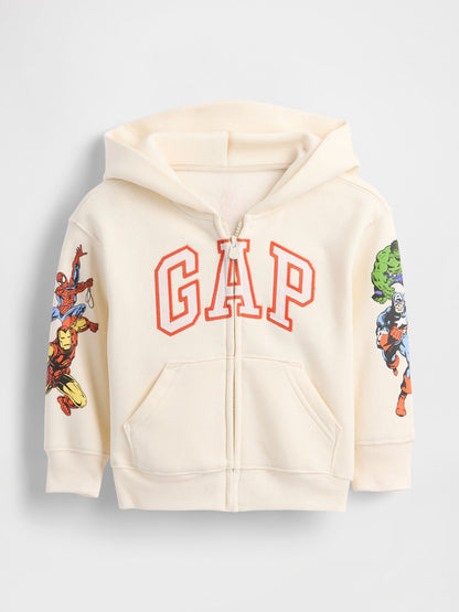 Kırık Beyaz Vintagesoft Marvel Gap Logo Fermuarlı Sweatshirt
