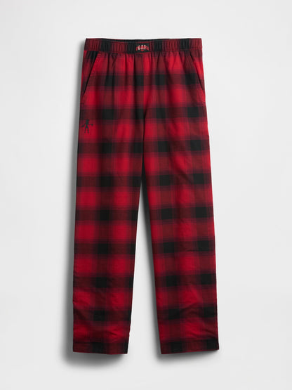 Koyu Kırmızı Stranger Things Reversible Flannel Pijama Altı
