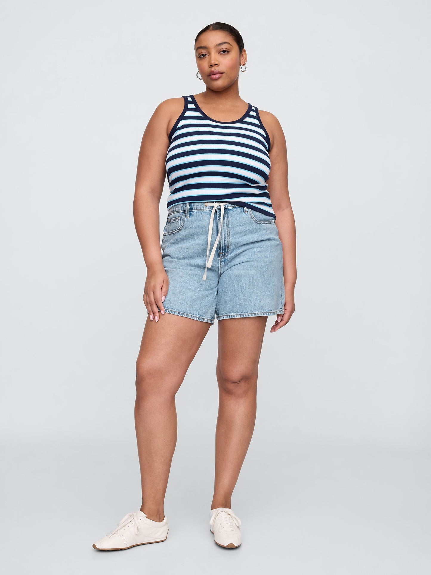 Mavi High Rise Denim Şort