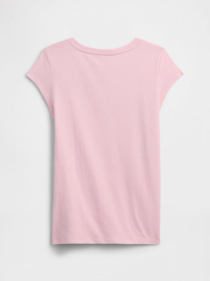 Açık Pembe Grafik Baskılı T-shirt