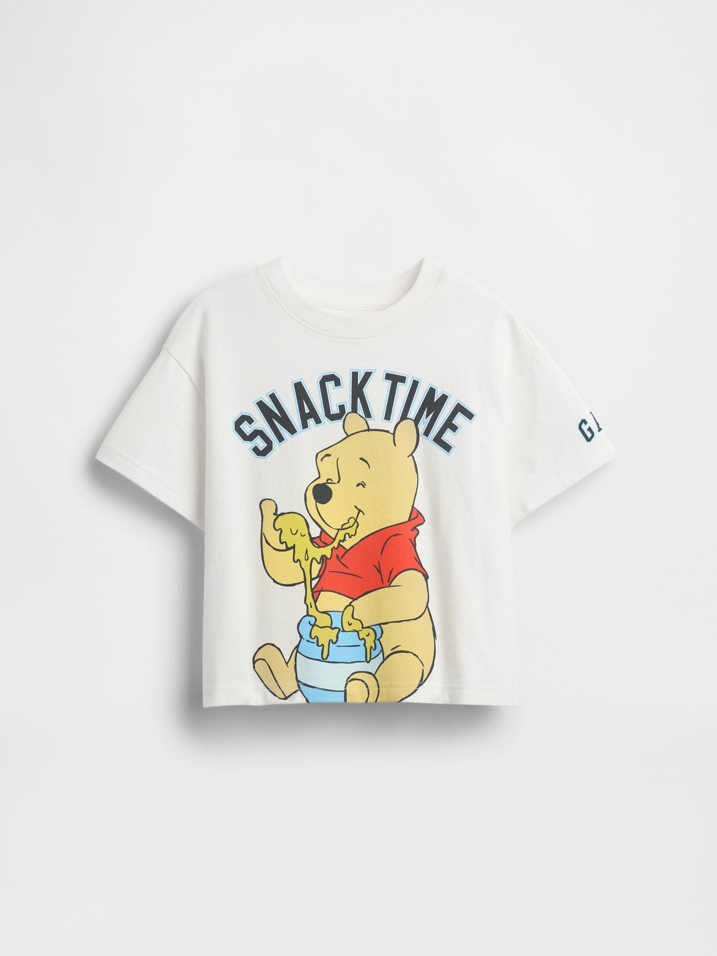 Beyaz Winnie The Pooh Oversized Grafik Baskılı T-shirt
