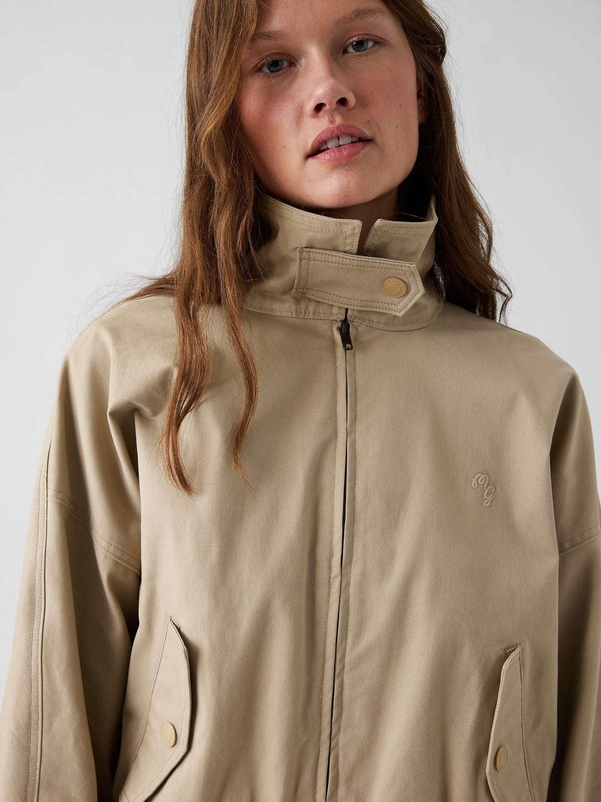 Bej Gap × Malbon Twill Bomber Ceket