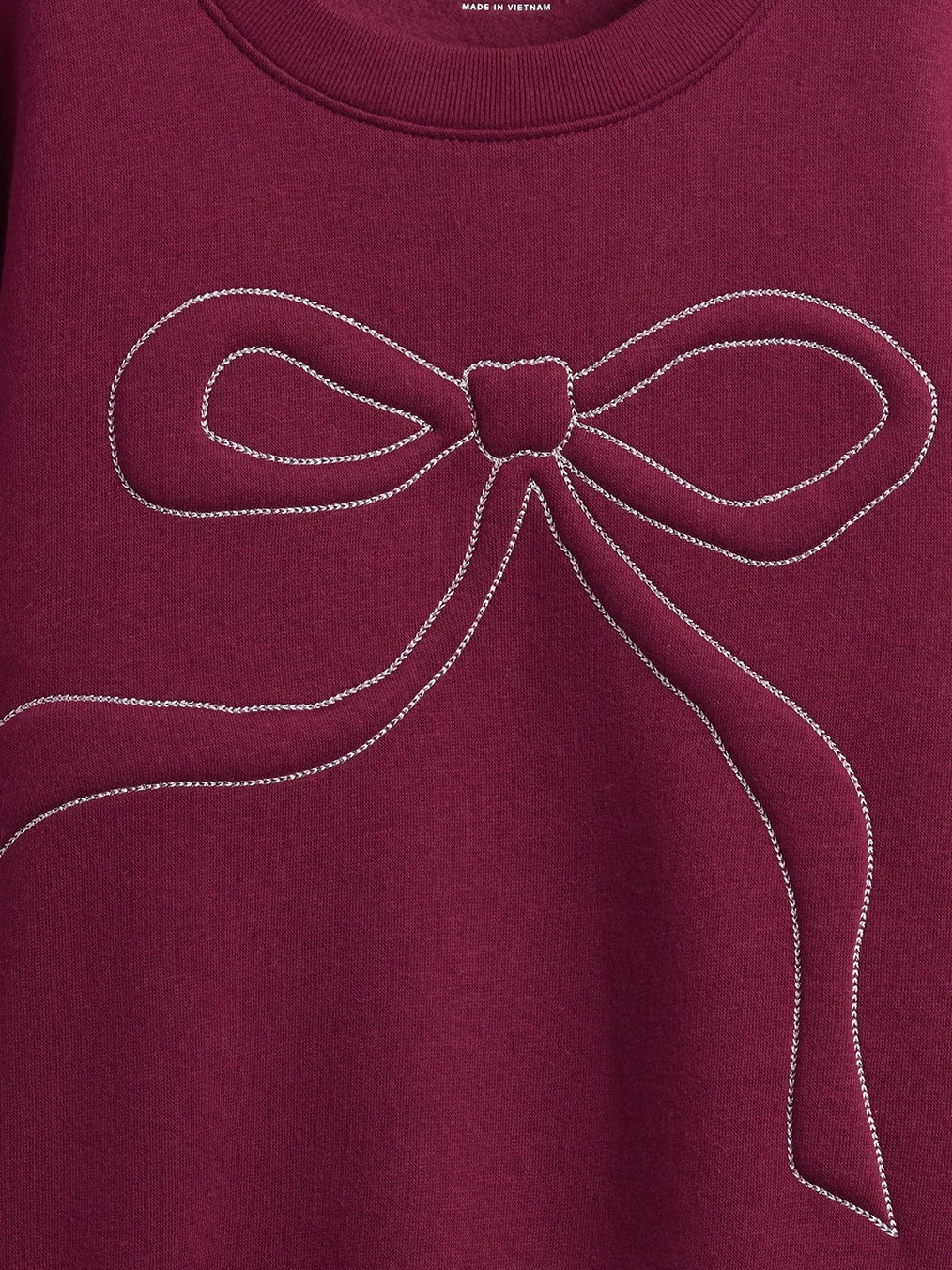 Bordo Süslü Dolman Sweatshirt