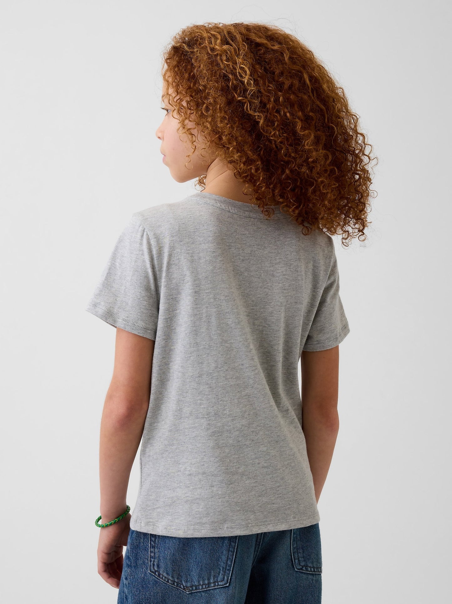 Açık Gri Relaxed Grafik Baskılı T-shirt
