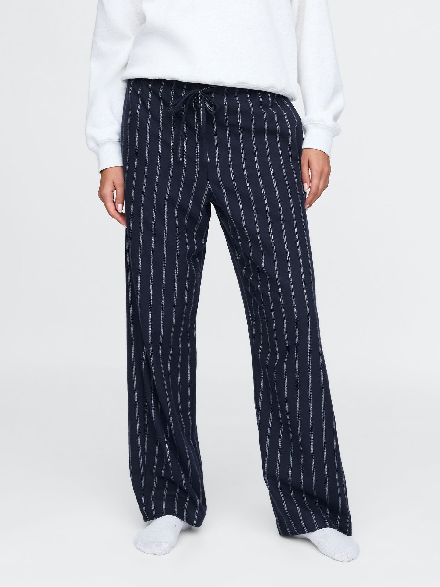 Lacivert Supersoft Desenli Flannel Pijama Altı