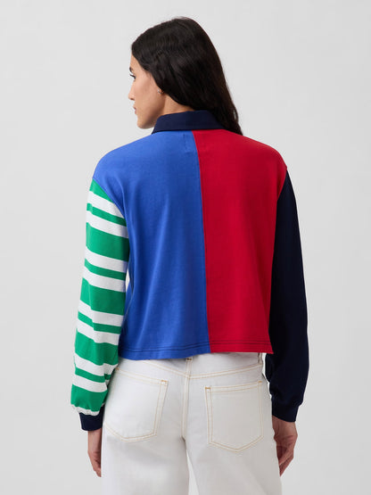 Çok Renkli Robert Indiana Love Crop Rugby T-shirt