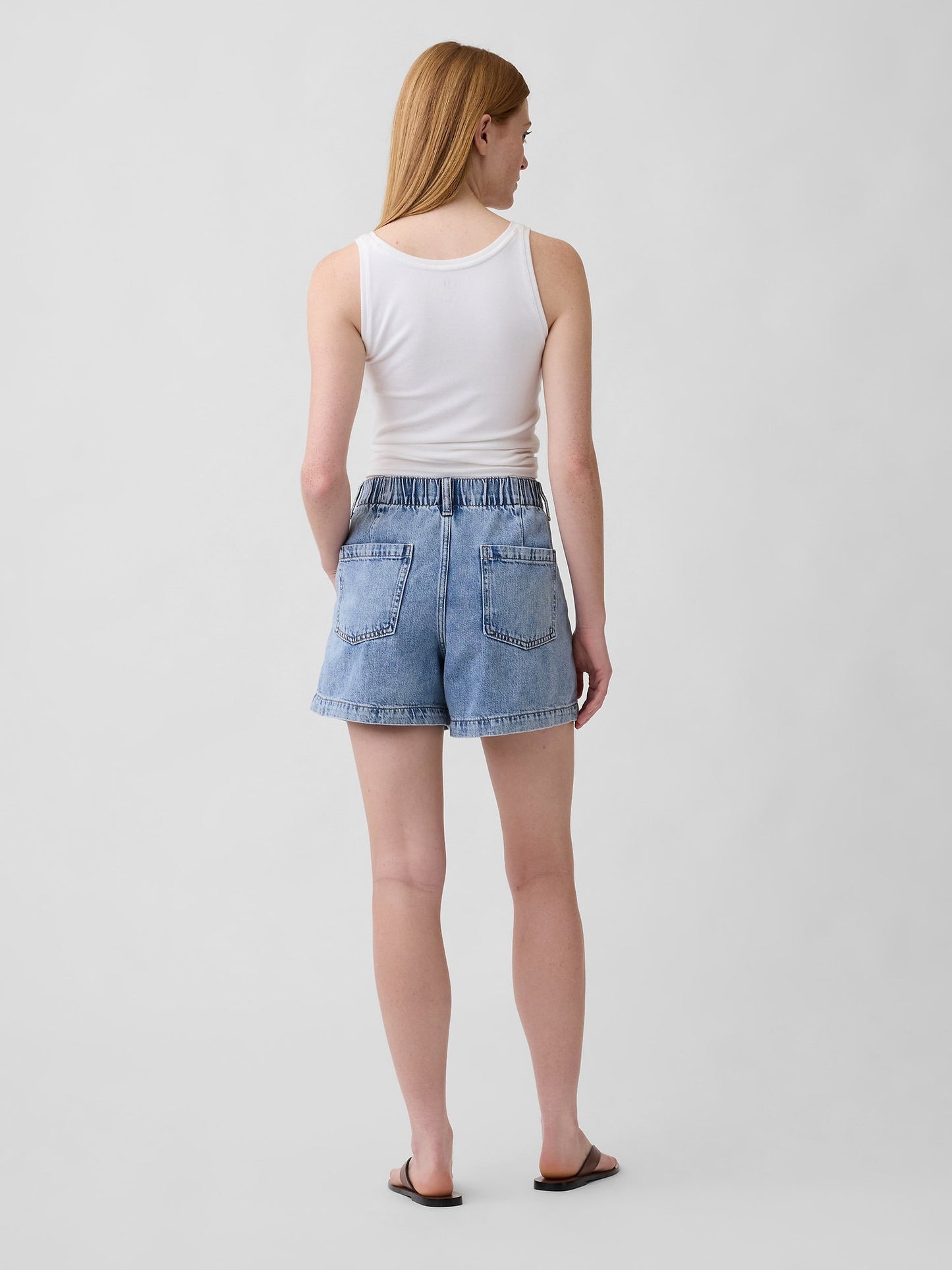 Açık Mavi 4 High Rise Supersoft Denim Utility Şort
