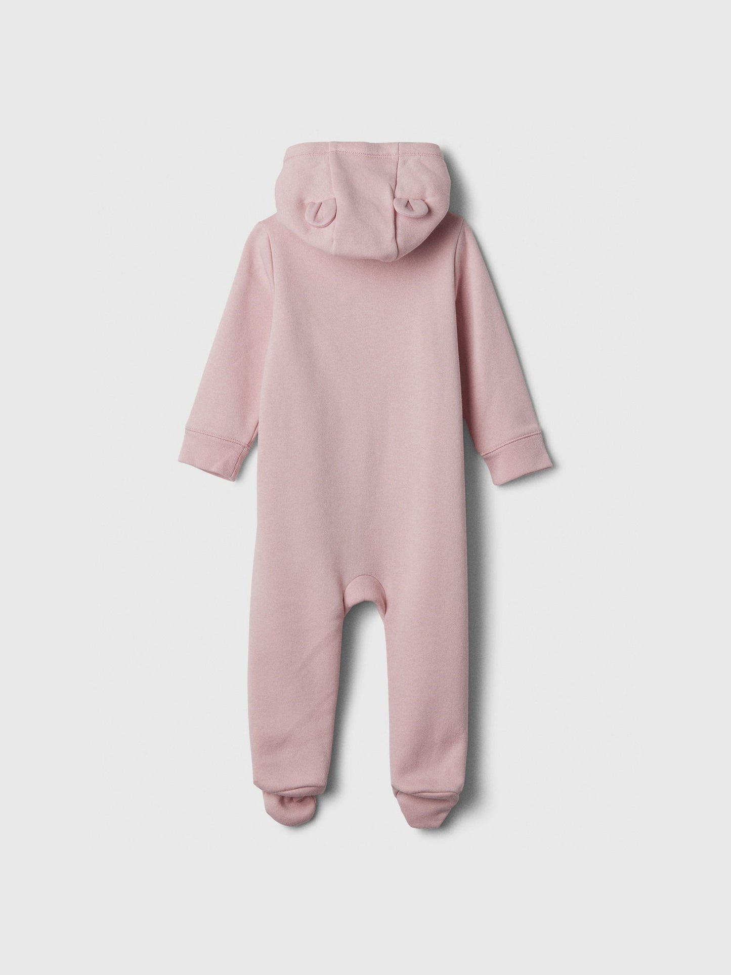 Pembe Gap Logo Kulak Aplikeli Fermuarlı Fleece Tulum