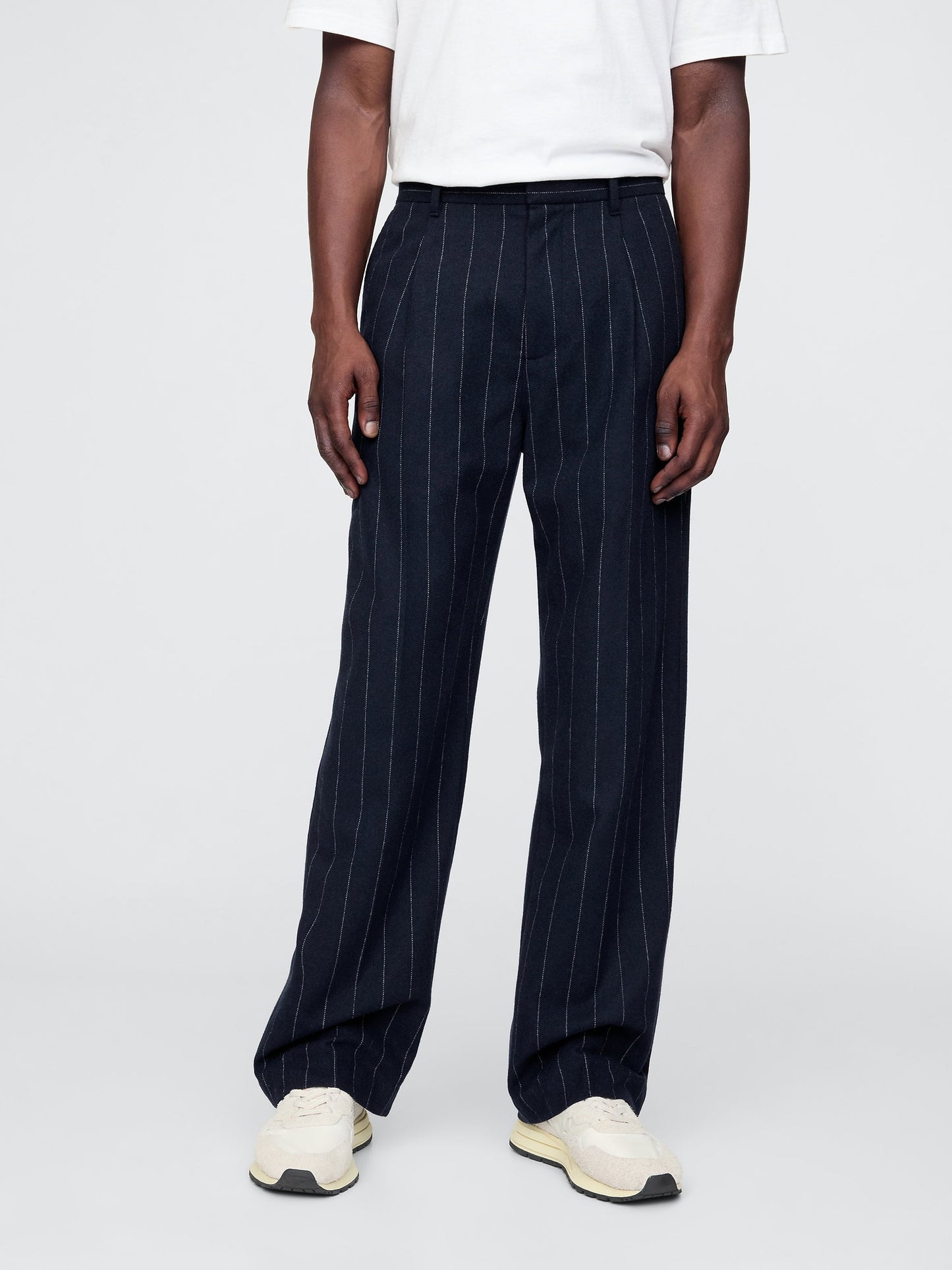 Lacivert 365 Yün Karışımı Relaxed Fit Pantolon