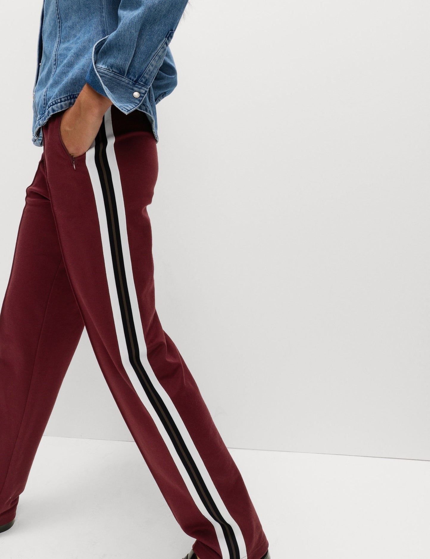 Pamuk Karışımlı Retro Yan Şeritli Jogger Pantolon