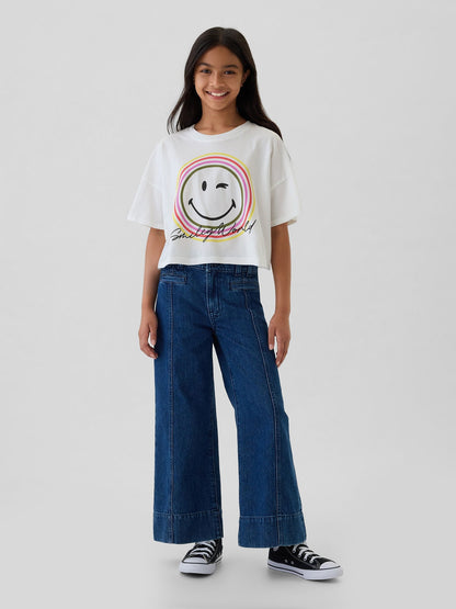 Kırık Beyaz Grafikli Boxy T-shirt