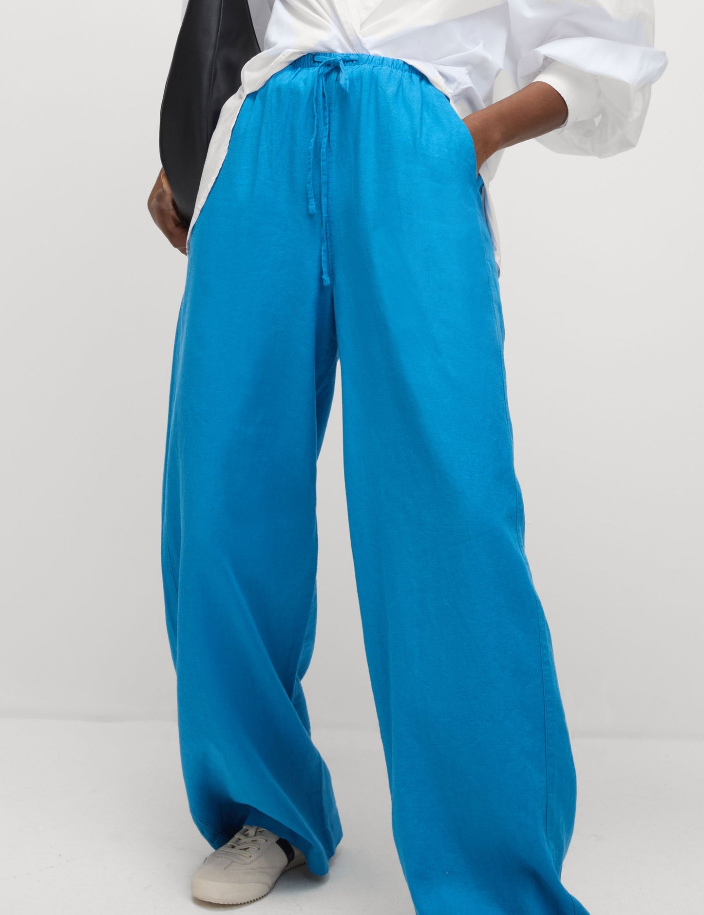 Wide Leg Keten Pantolon