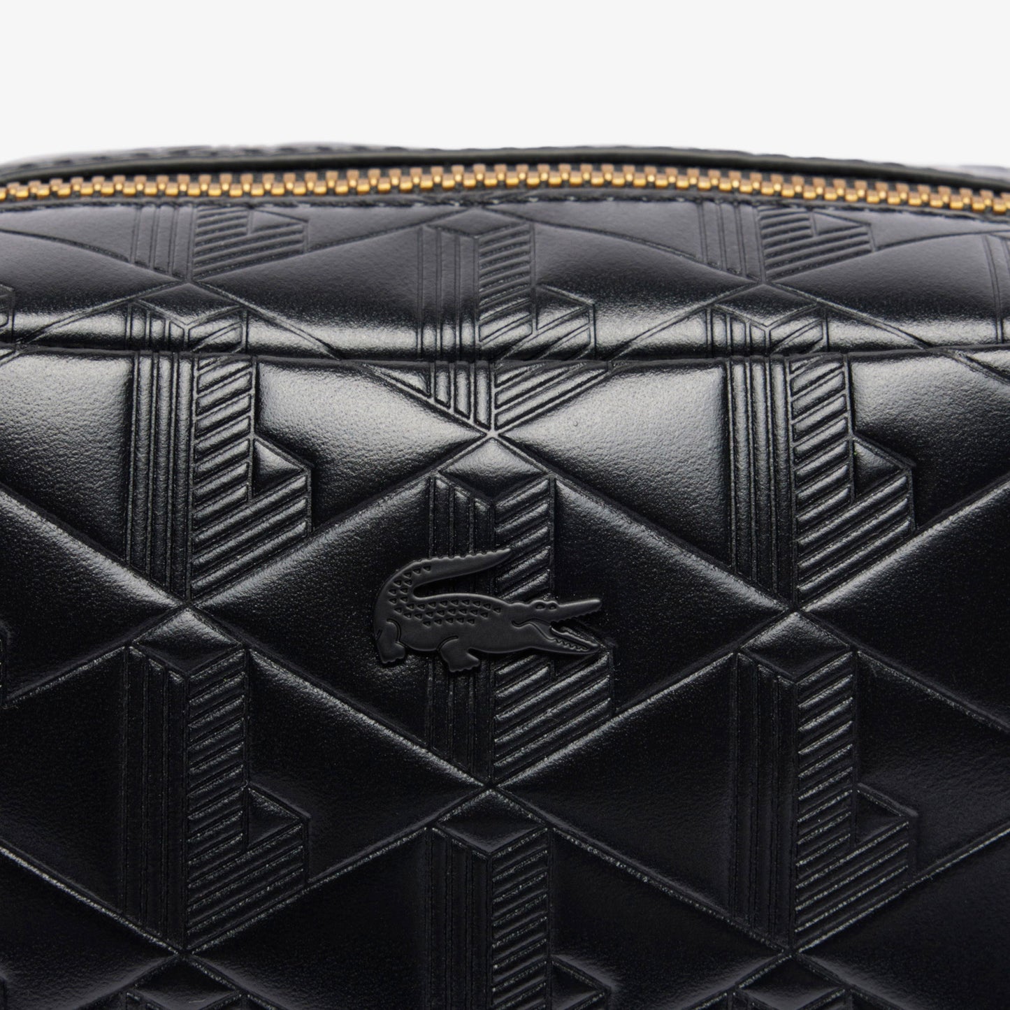 Lacoste Maheki Kadın Monogram Deri  Siyah Postacı Çantası