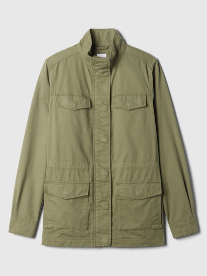 Haki Kanvas Utility Ceket