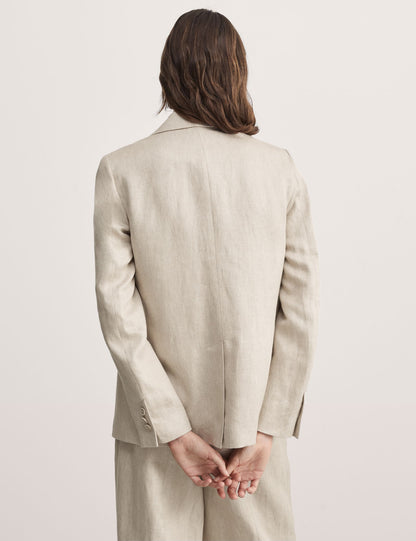 Relaxed Fit Keten Blazer Ceket
